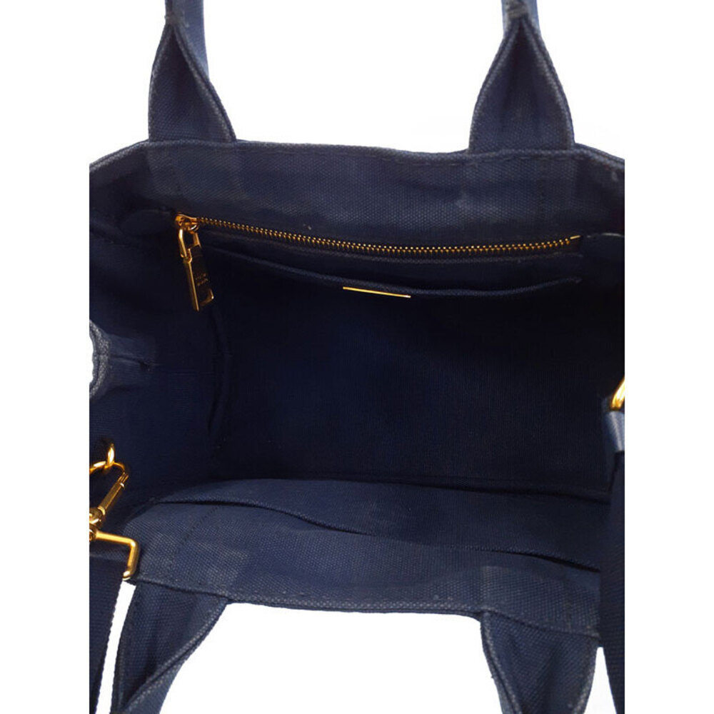 Prada 2way Tote handbag Denim top handles Canapa canvas Blue - Picture 3 of 9
